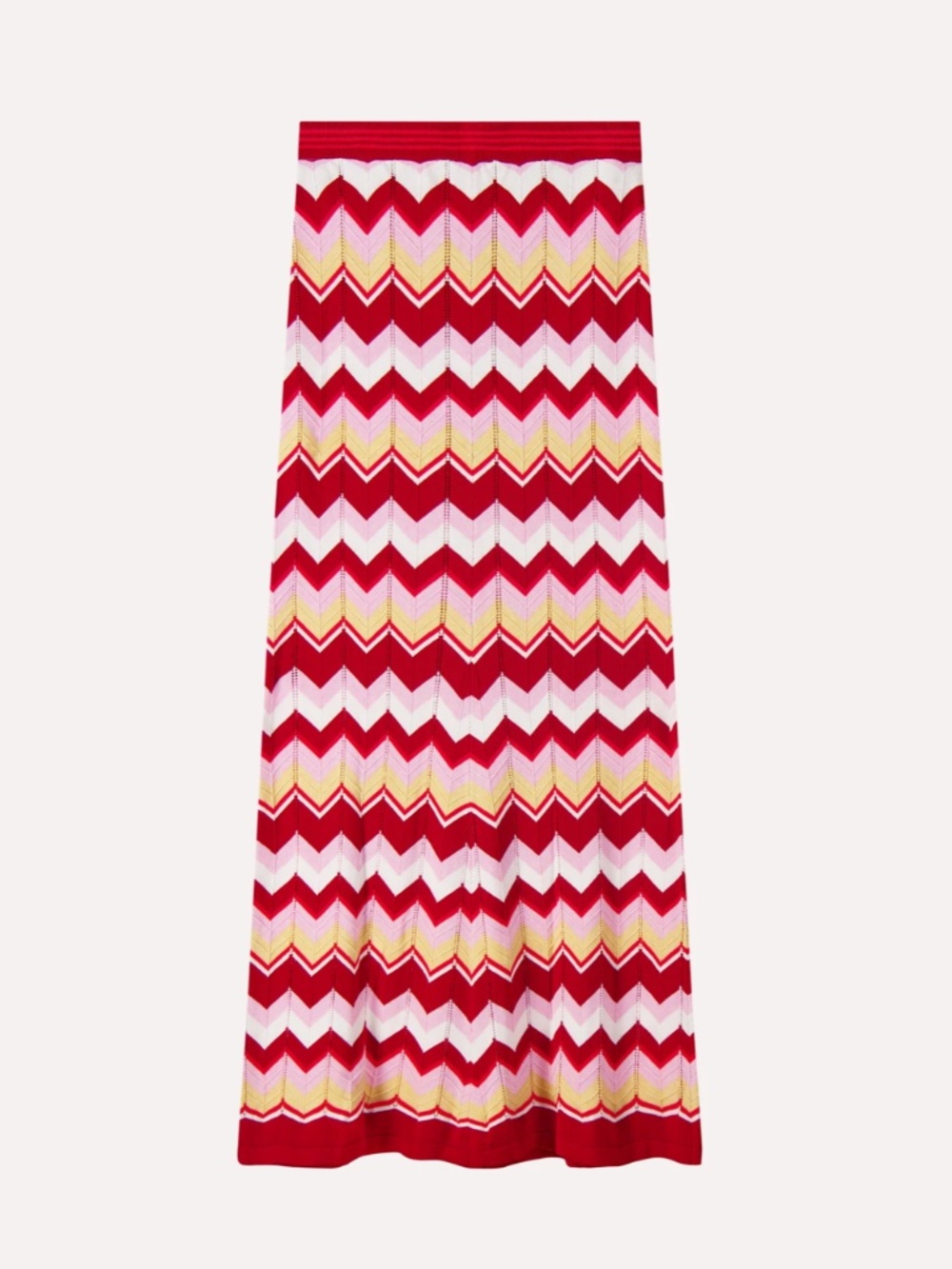 Minnie Rose Chevron Cotton Cashmere Skirt
